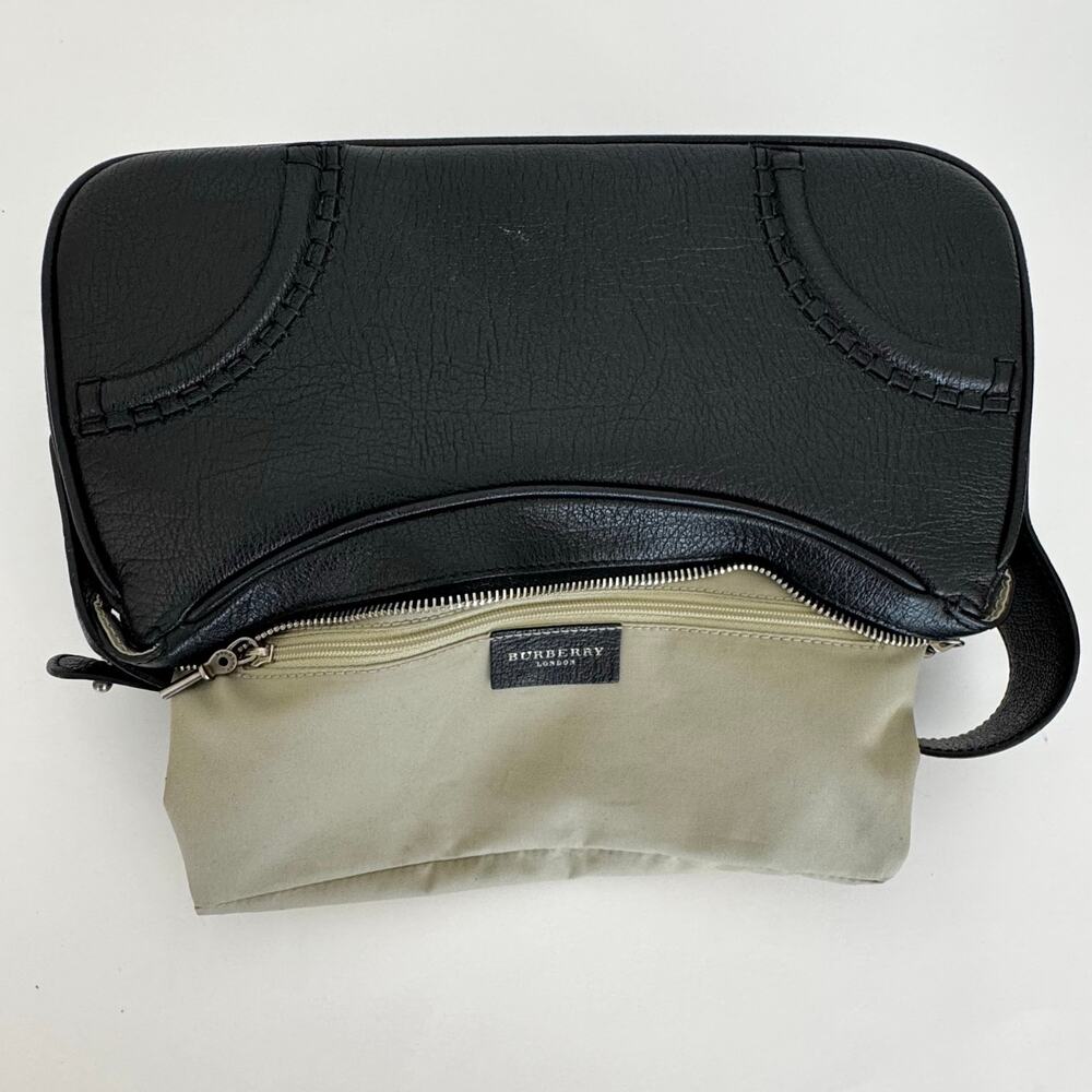 Burberry Horsebit Leather Shoulder Bag Baguette Black with Silver Hardware - Picture 12 of 16